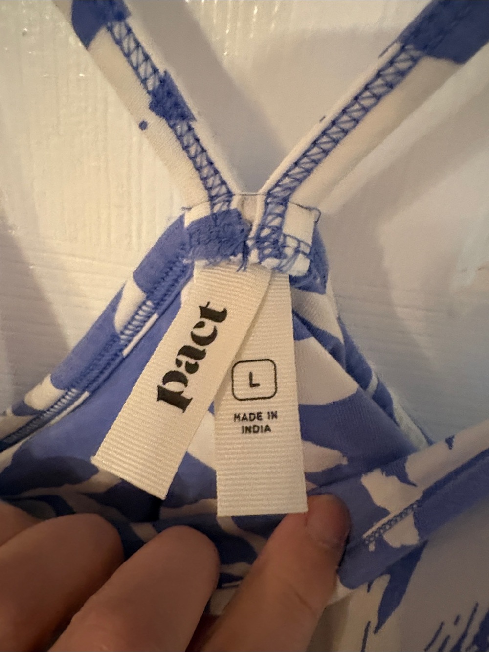 Pact Blue and White Floral Tank Dress - Picture 5 of 9